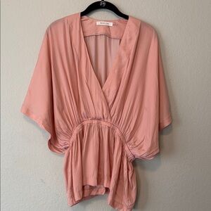 Mustard Seed Blush Pink V-Neck Blouse